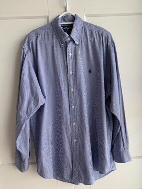 Ralph Lauren Blake 100% Cotton Button Down Long Sleeve Shirt Men's Size L